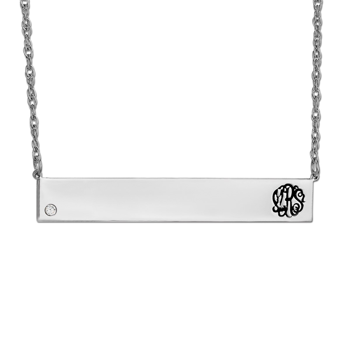 40MM X 7MM BAR PENDANT W/ DIA-LEF