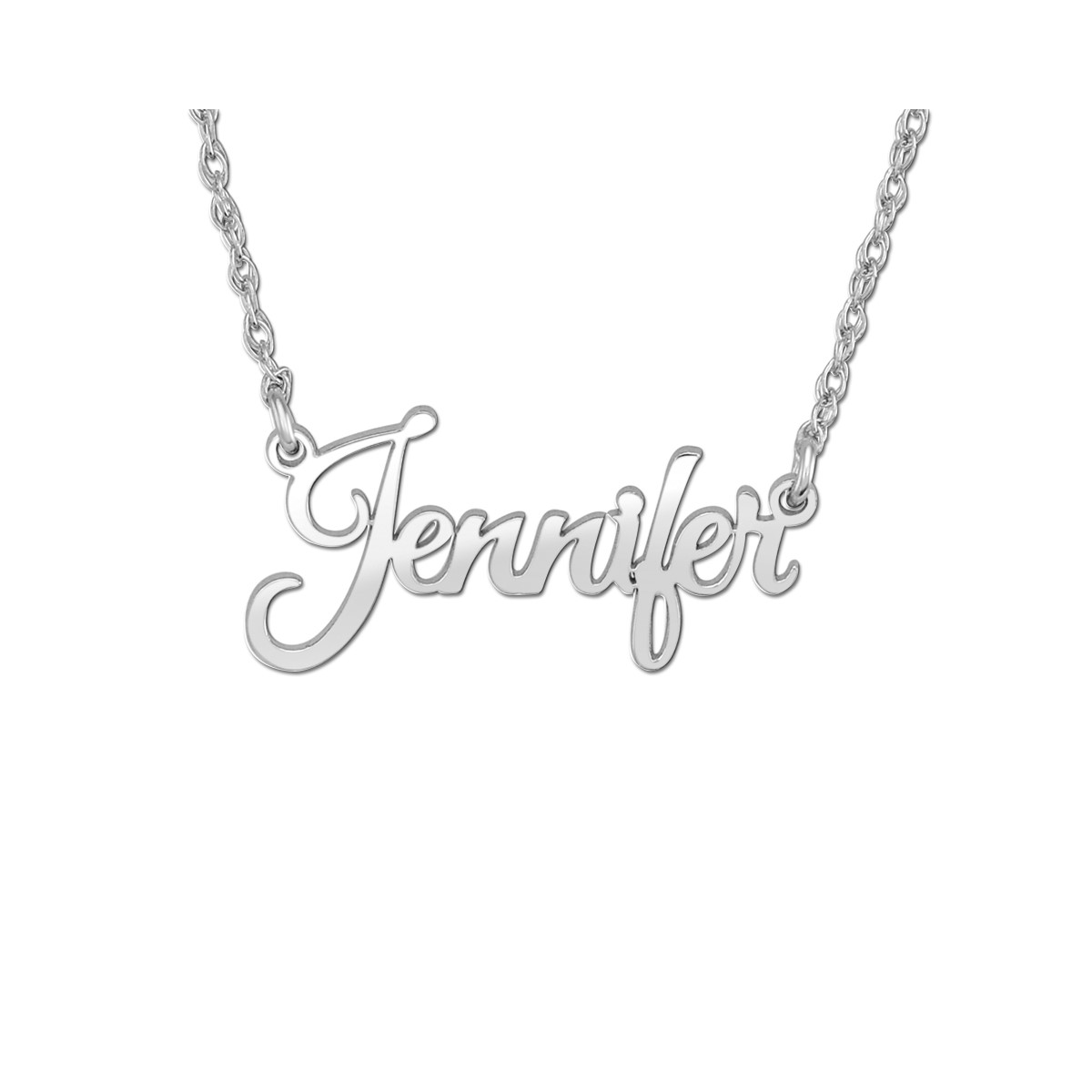 High Polished Script Name Necklace