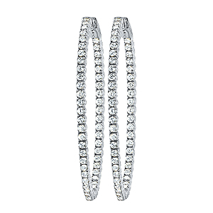 Prong Set Inside/Outside Hoop Earrings 35mm