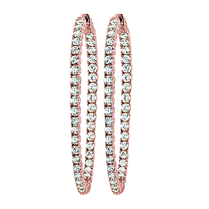 Inside Outside Prong Set Hoop Earrings
