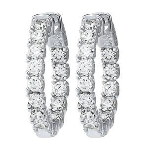 CZ Inside-Outside Hoop Earrings
