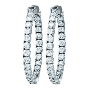 CZ Inside-Outside Vault Lock Hoops