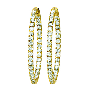 Yellow CZ Inside-Outside Vault Lock Hoops
