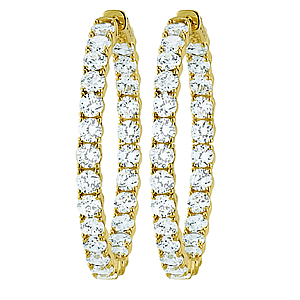 Inside Outside Prong Set Hoop Earrings